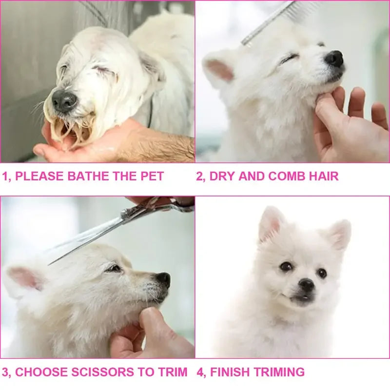 Pet Grooming Scissors Kit Stainless Steel Trimming Tools for Dogs and Cats