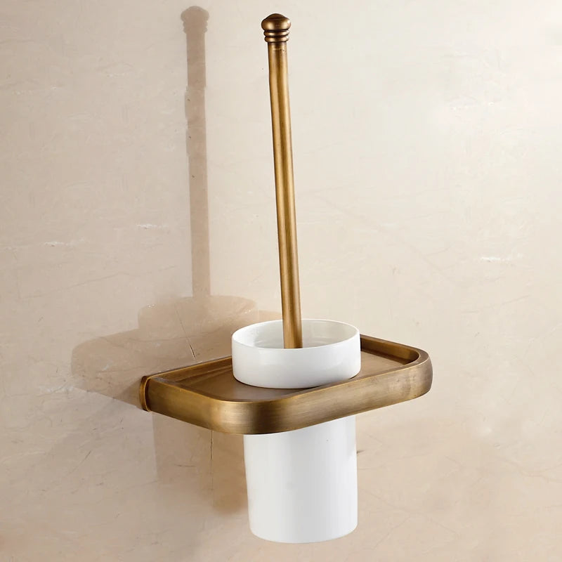 Antique Bronze Bathroom Accessory Set Towel Holder Paper Holder Hook
