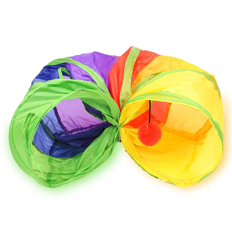 Collapsible Cat Tunnel Play Tube Toy for Indoor Outdoor Cats