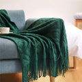 Luxurious Diamond-Shaped Cashmere Feel Knitted Blanket Throw