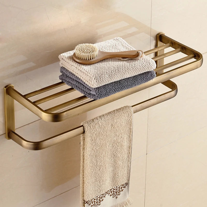 Antique Bronze Bathroom Accessory Set Towel Holder Paper Holder Hook