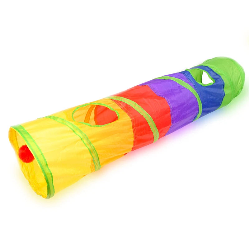 Collapsible Cat Tunnel Play Tube Toy for Indoor Outdoor Cats