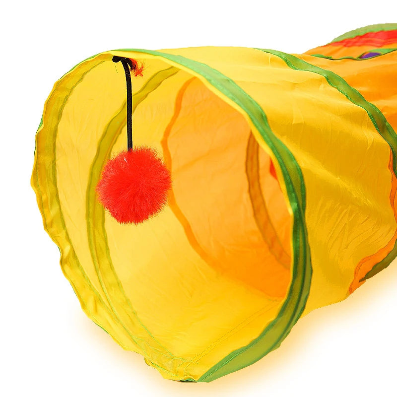Collapsible Cat Tunnel Play Tube Toy for Indoor Outdoor Cats