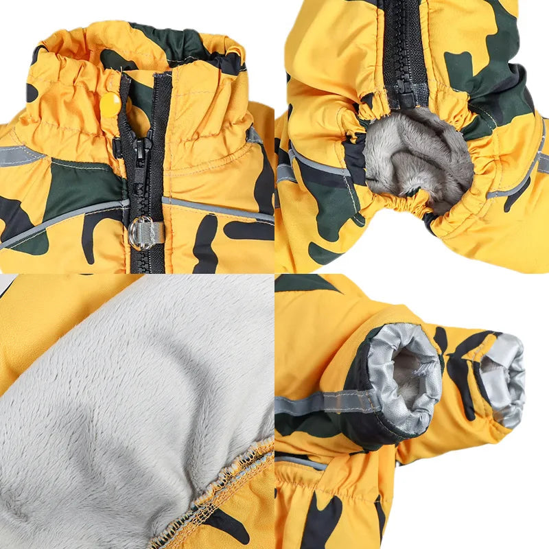 Luxury Dog Winter Jacket Warm Zipper Coat for Small to XXL Dogs and Cats