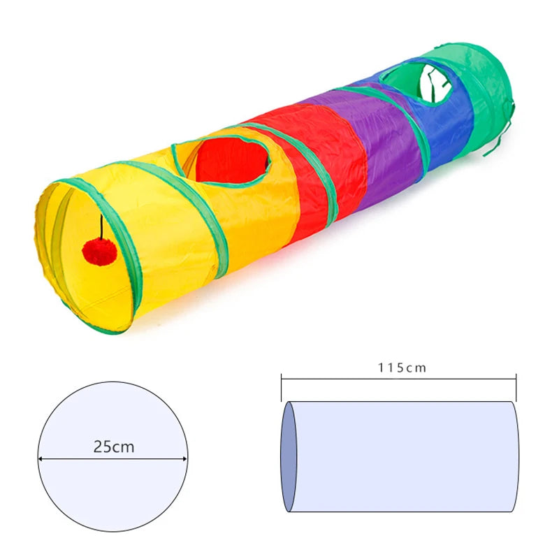 Collapsible Cat Tunnel Play Tube Toy for Indoor Outdoor Cats