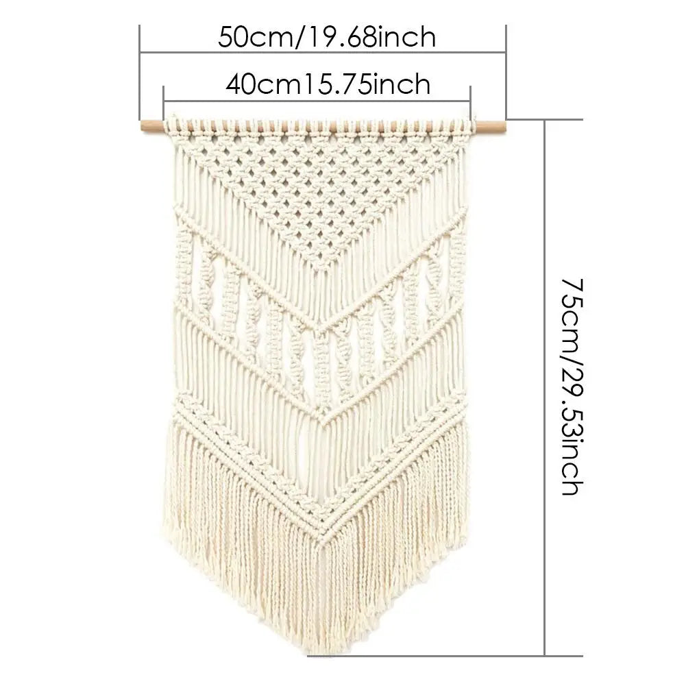 Bohemian Macrame Woven Wall Hanging Geometric Tapestry Home Decor