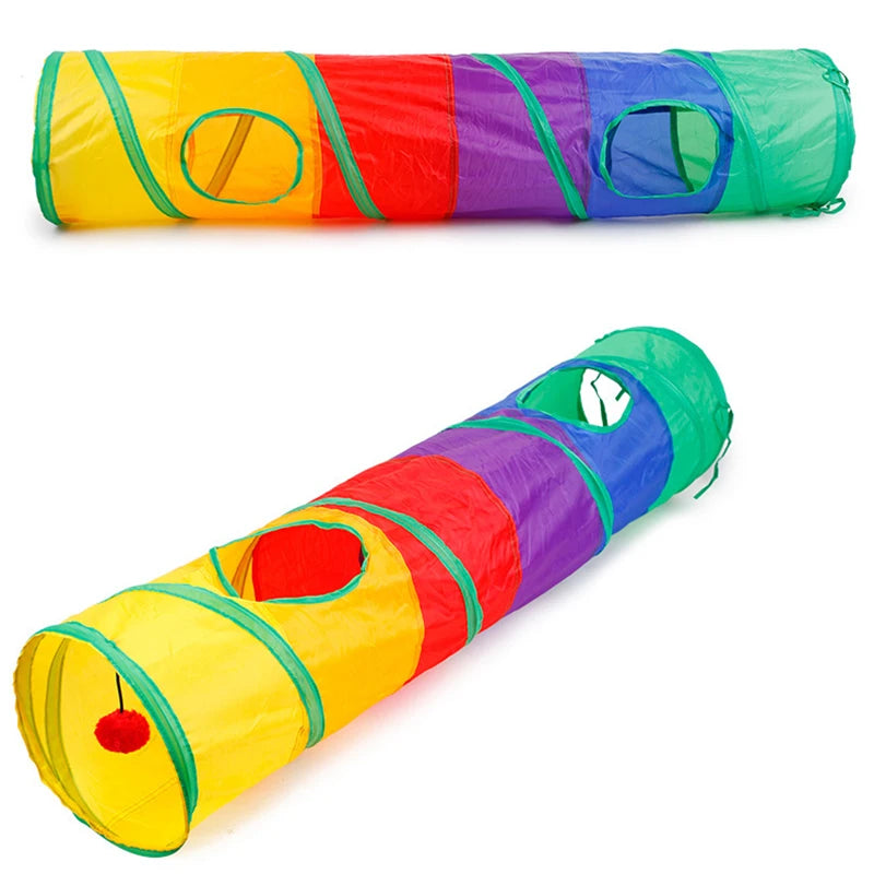 Collapsible Cat Tunnel Play Tube Toy for Indoor Outdoor Cats