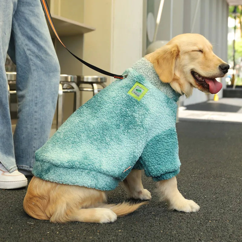 HOOPET Winter Lamb Wool Dog Jacket Windproof Coat for Large Dogs