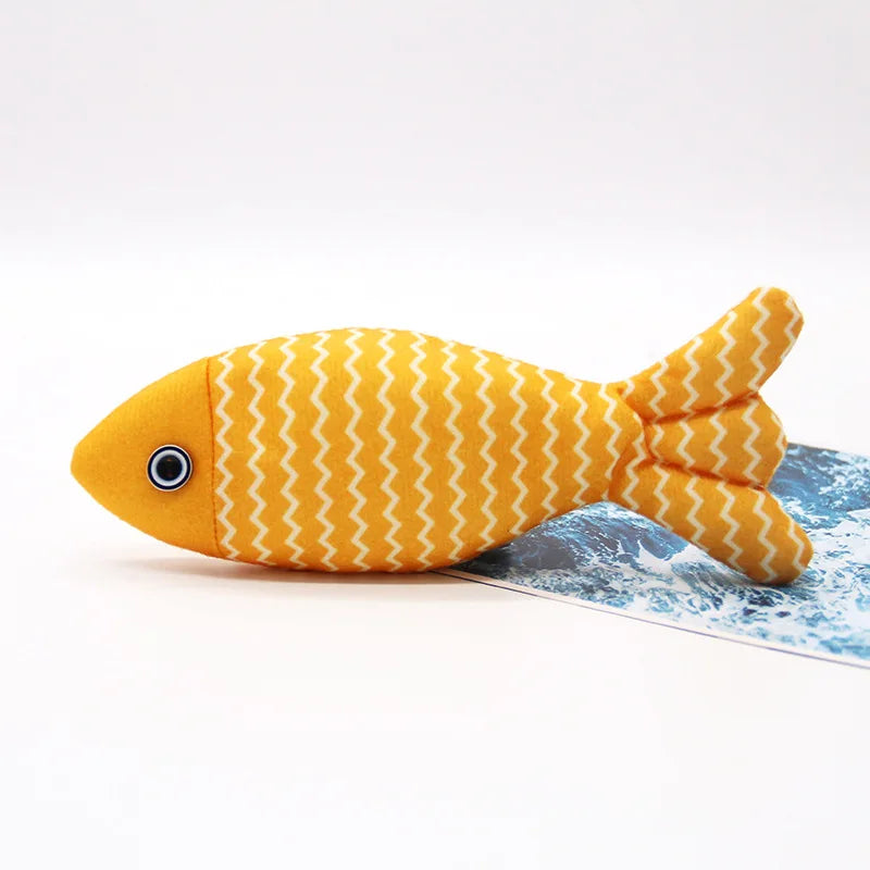 Catnip Fish Teaser Toy Interactive Cat Stick Peppermint Cat Toy