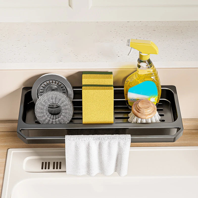 Kitchen Sink Organizer Drain Rack Sponge Soap Holder