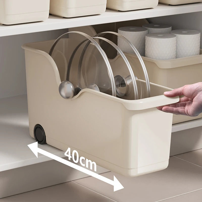 Kitchen Closet Organizer Makeup and Seasoning Storage Case with Wheels