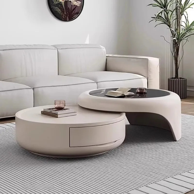 Modern Minimalist 2-in-1 Round Coffee Table