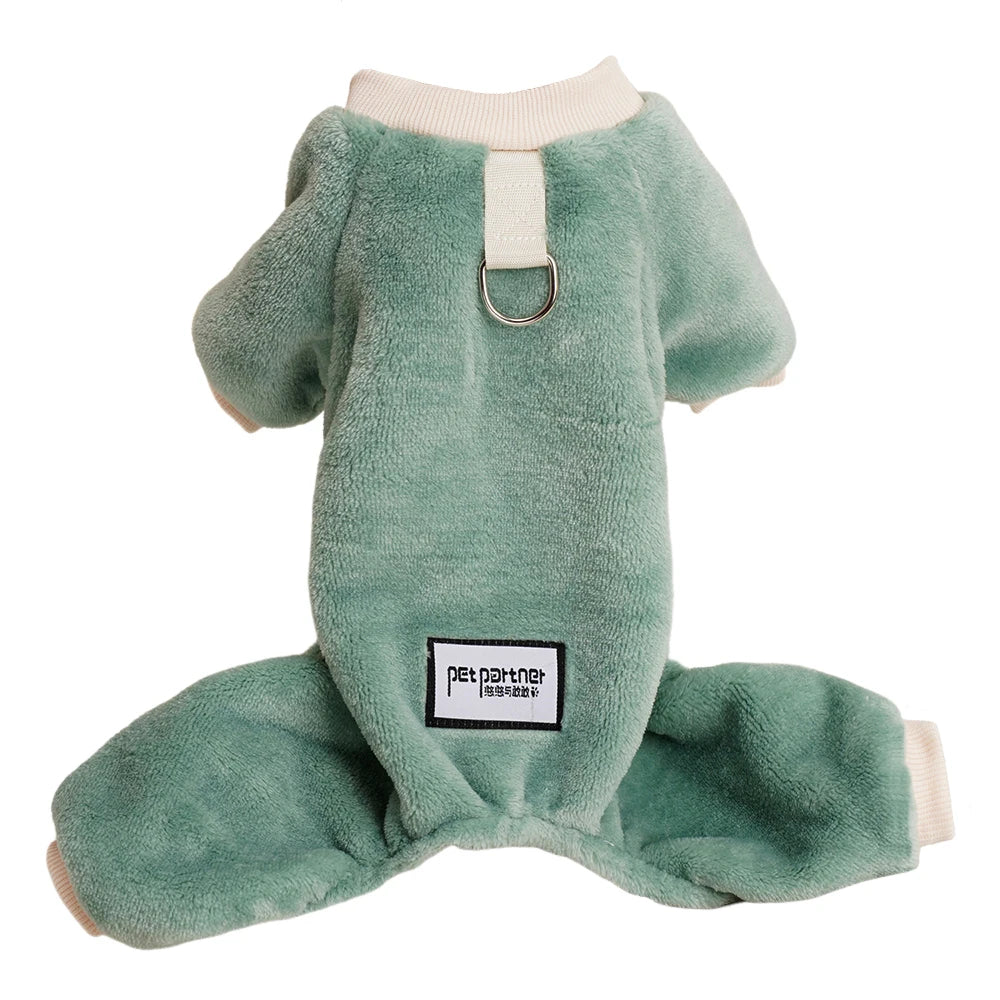 Thermal Velvet Dog Pajamas Winter Jumpsuit for Small Dogs and Cats