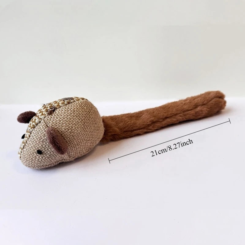 Interactive Plush Mouse Cat Toy Self Playing Teaser for Kittens