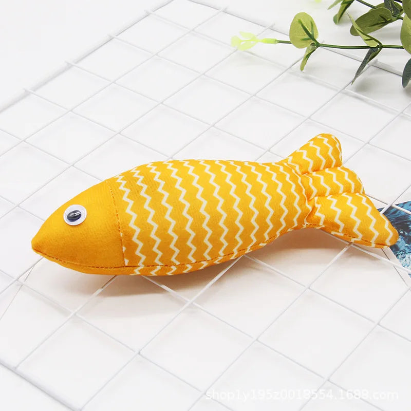 Catnip Fish Teaser Toy Interactive Cat Stick Peppermint Cat Toy
