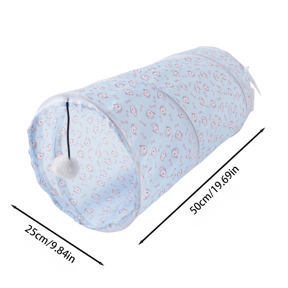 Collapsible Cat Tunnel Play Tube Toy for Indoor Outdoor Cats