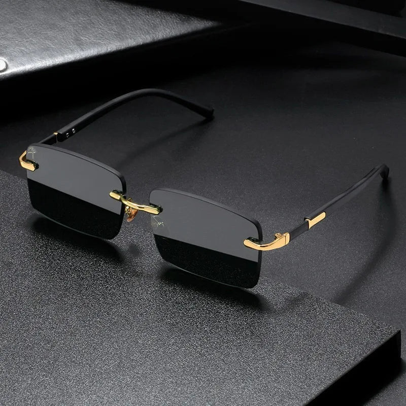 Retro Rimless Sunglasses Designer Shades for Men and Women