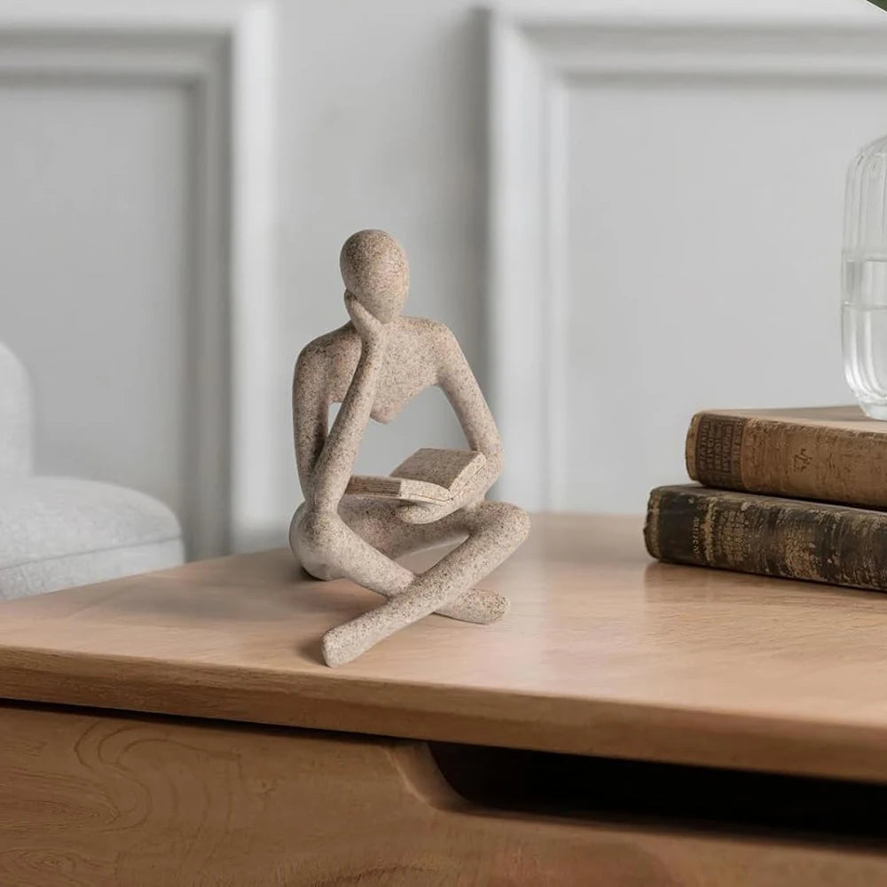 Abstract Thinker Sculpture Resin Figurine Bookshelf Home Decor