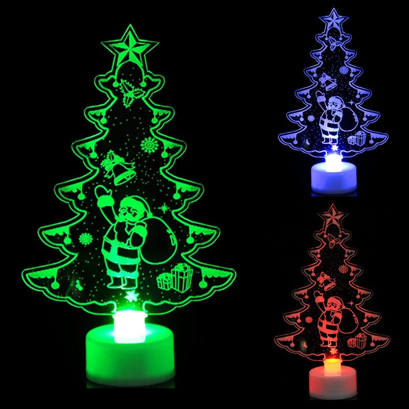 LED Snowman Mini Night Light Colorful Flashing Christmas Party Lamp