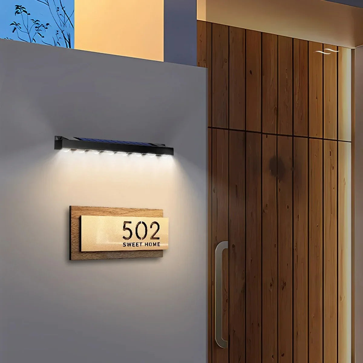 Solar LED Wall Light Outdoor Waterproof Garden Fence Lamp