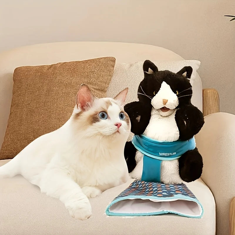 Interactive Plush Wrestling Cat Toy Poseable Stuffed Pet Toy