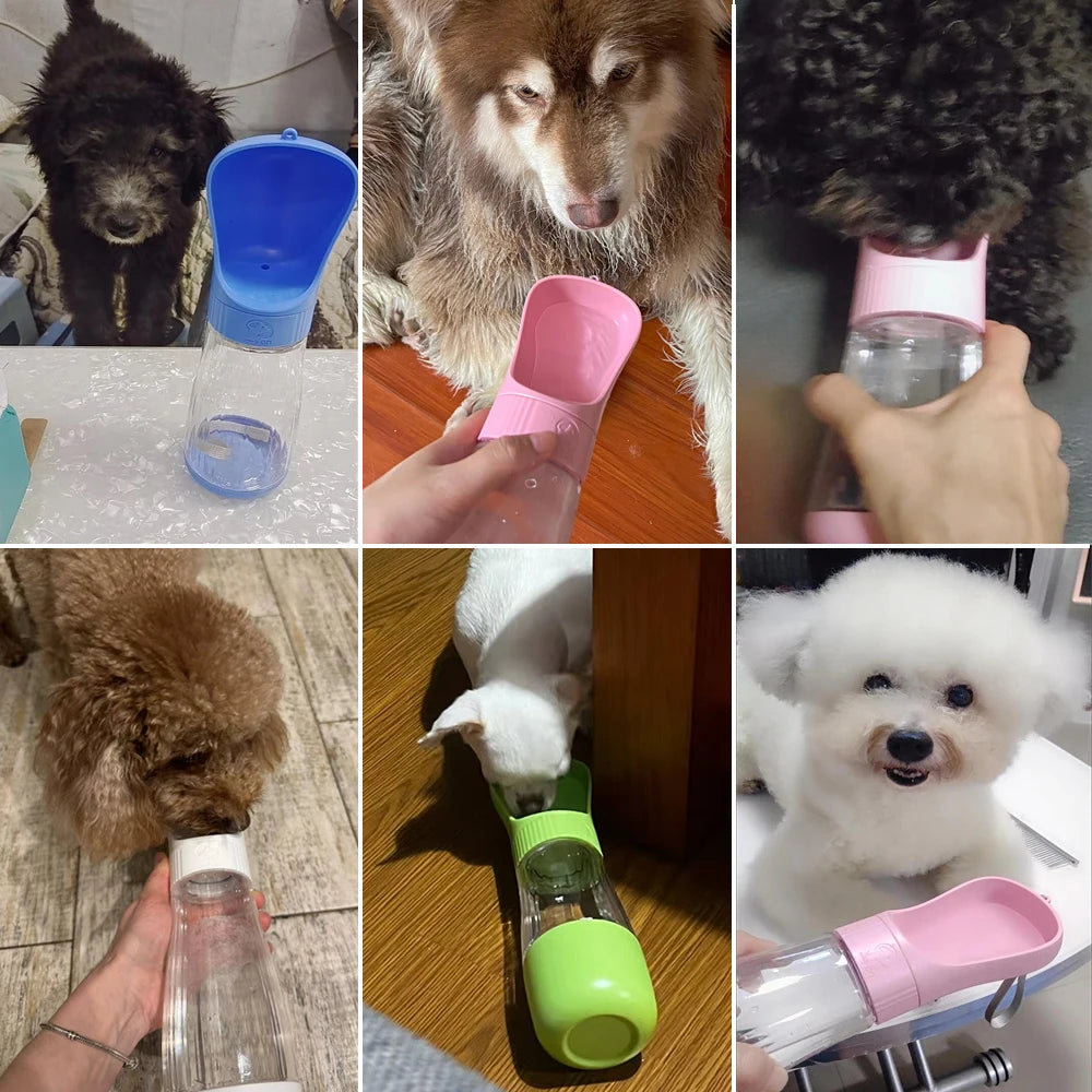 2 in 1 Dog Water Bottle with Food Container Portable Pet Drinking Bottle