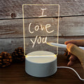 Transparent Acrylic LED Night Light Message Board Calendar Desk Lamp