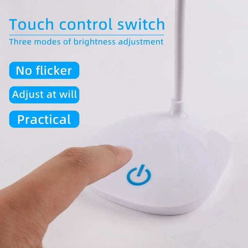 USB Rechargeable LED Desk Lamp Eye Protection Reading Light