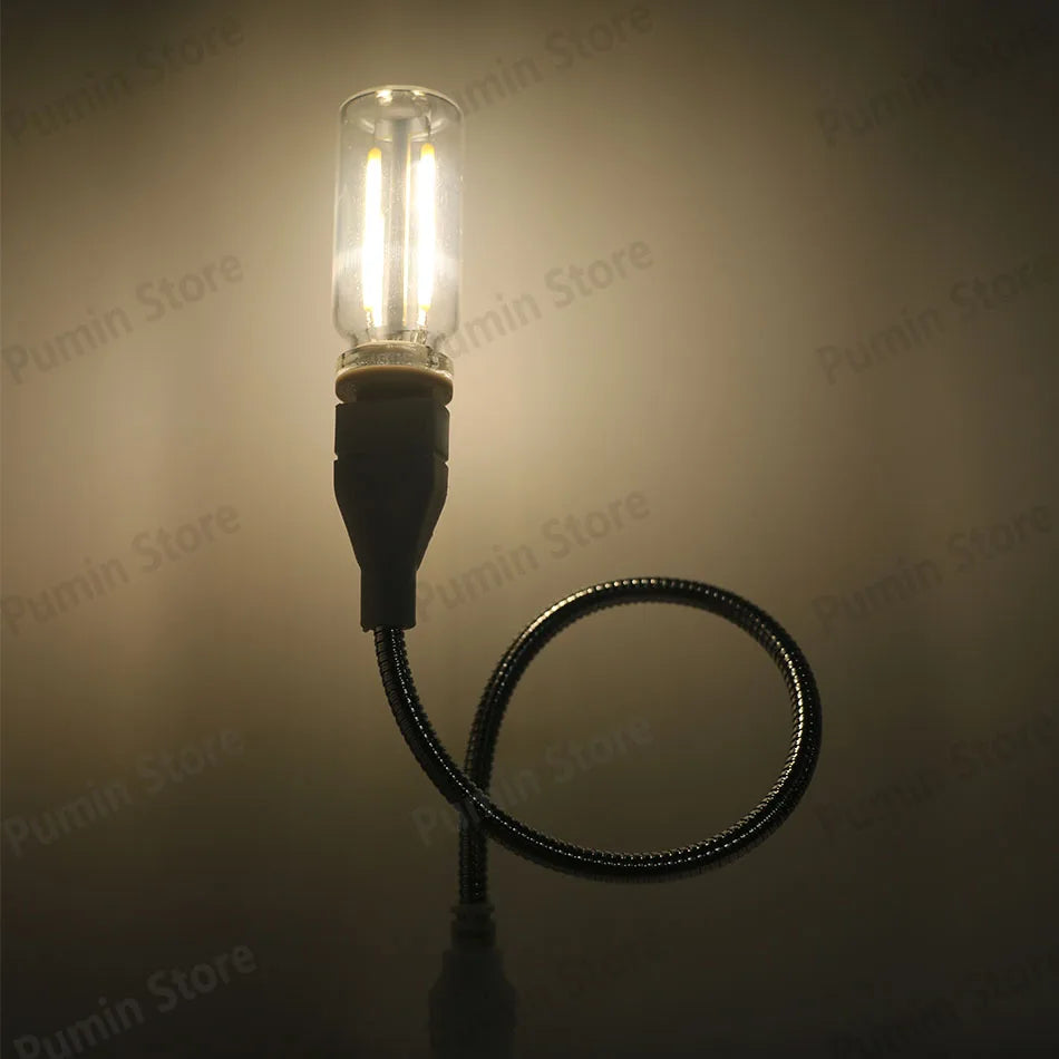 USB Bendable LED Night Light Colorful Flexible Metal Hose Lamp