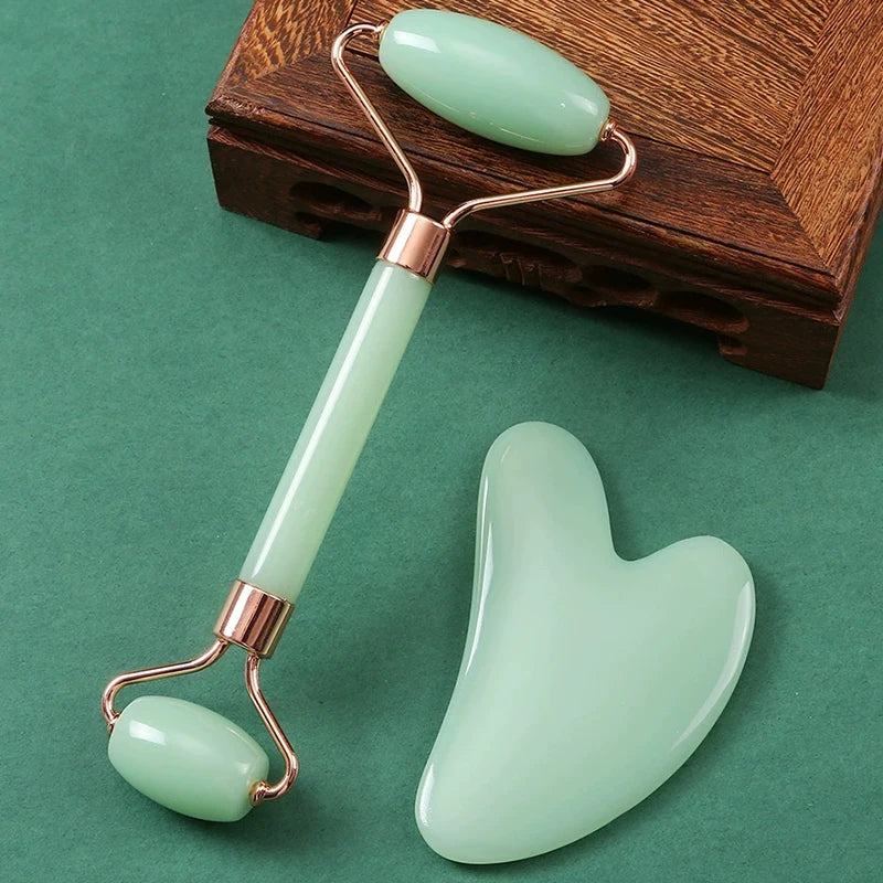 2pcs Face Roller Gua Sha Facial Massage Lifting Skin Care Tool