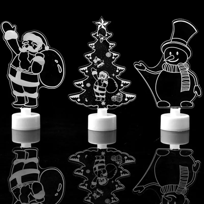 LED Snowman Mini Night Light Colorful Flashing Christmas Party Lamp