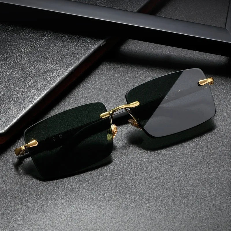 Retro Rimless Sunglasses Designer Shades for Men and Women