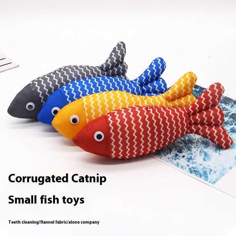 Catnip Fish Teaser Toy Interactive Cat Stick Peppermint Cat Toy