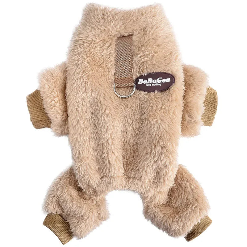 Thermal Velvet Dog Pajamas Winter Jumpsuit for Small Dogs and Cats