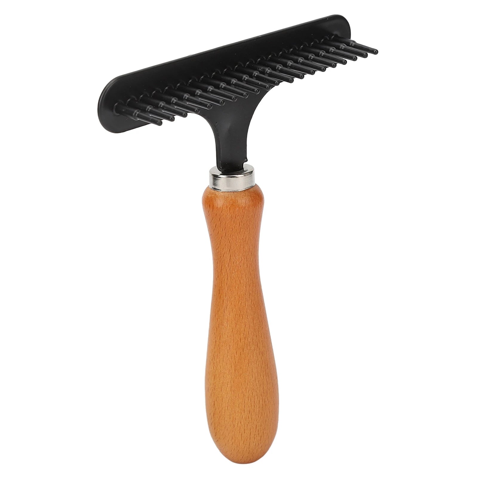 Pet Grooming Rake Brush Wooden Handle Deshedding Comb for Dogs and Cats