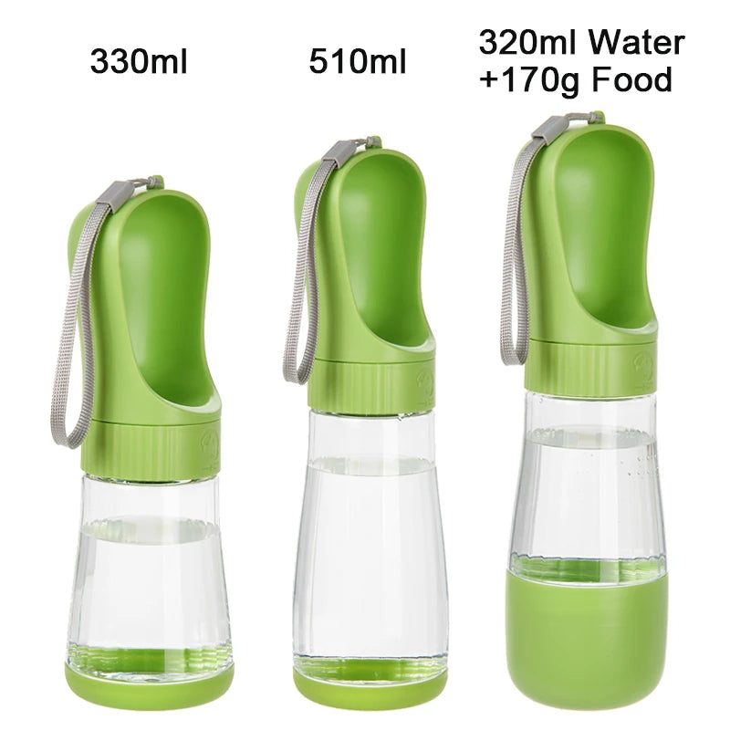 2 in 1 Dog Water Bottle with Food Container Portable Pet Drinking Bottle