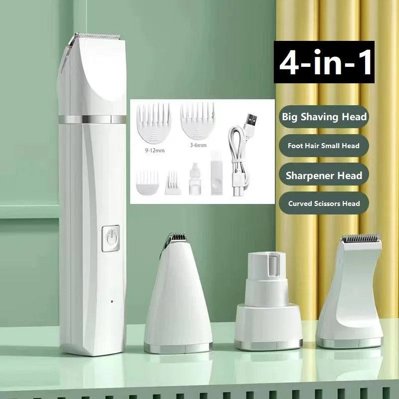4 in 1 Electric Pet Grooming Kit Dog Cat Hair Clipper Trimmer