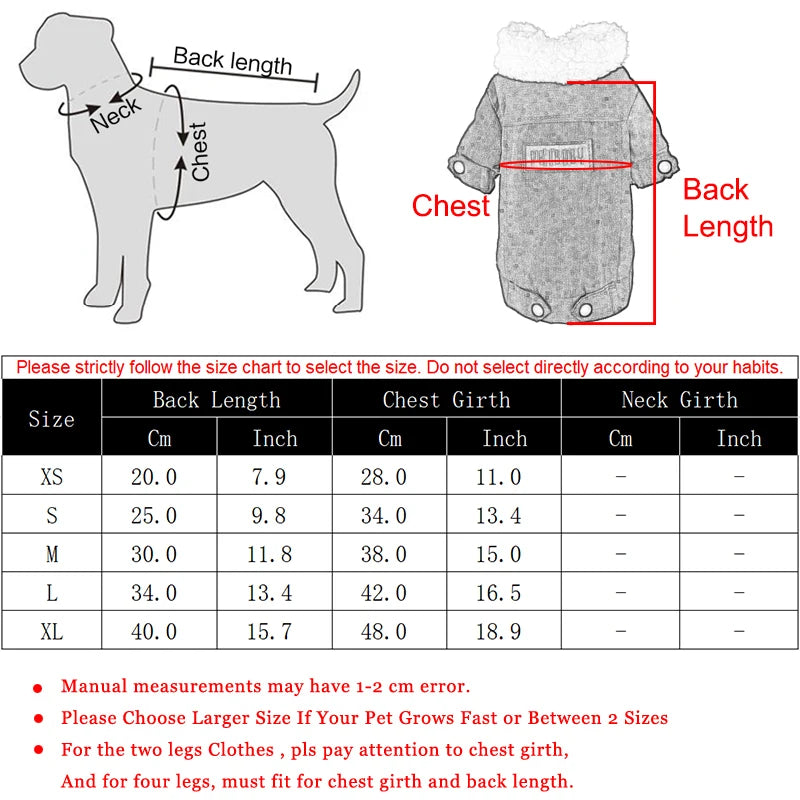 Warm Puppy Dog Coat Jacket for Small and Medium Dogs Winter Pet Clothes