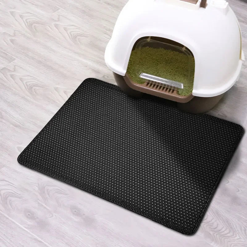 Double Layer Cat Litter Mat Waterproof Non Slip Washable Pad