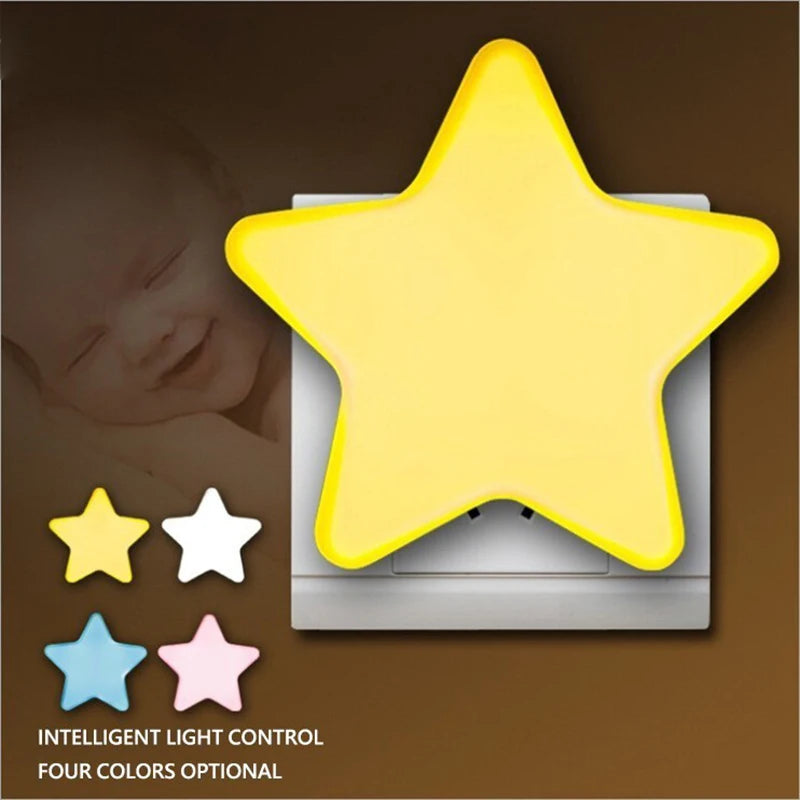LED Star Night Light Plug In Bedside Lamp for Bedroom and Baby Room