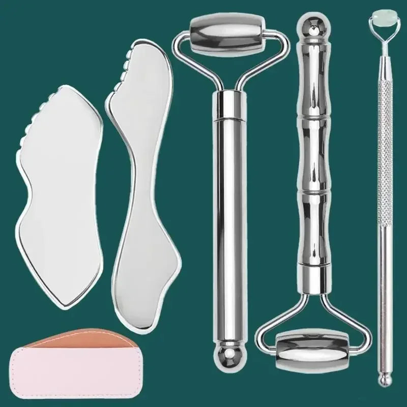 Stainless Steel Face Roller Gua Sha Facial Massage Tool