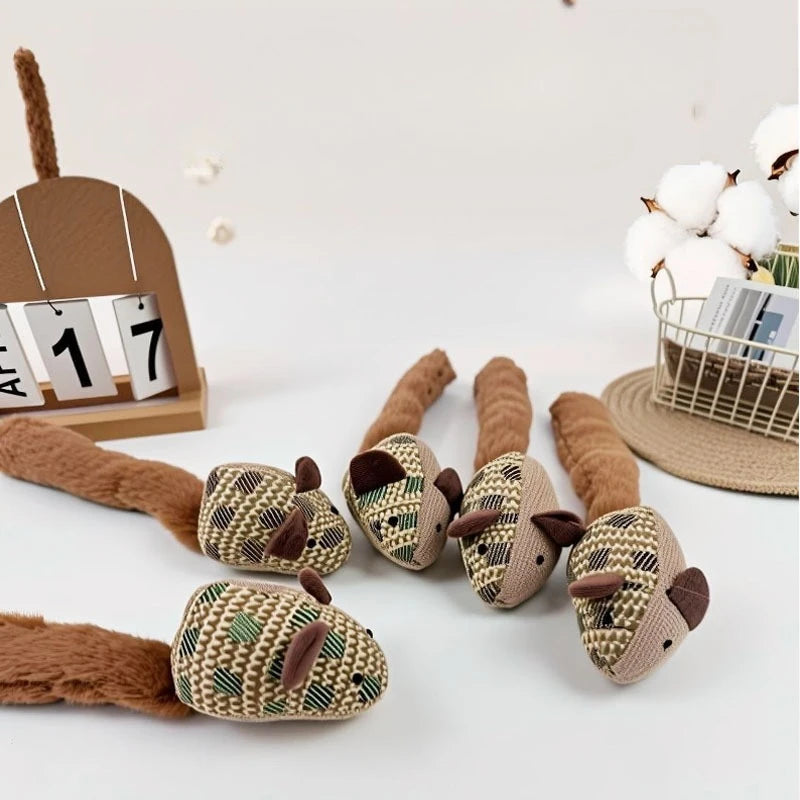 Interactive Plush Mouse Cat Toy Self Playing Teaser for Kittens