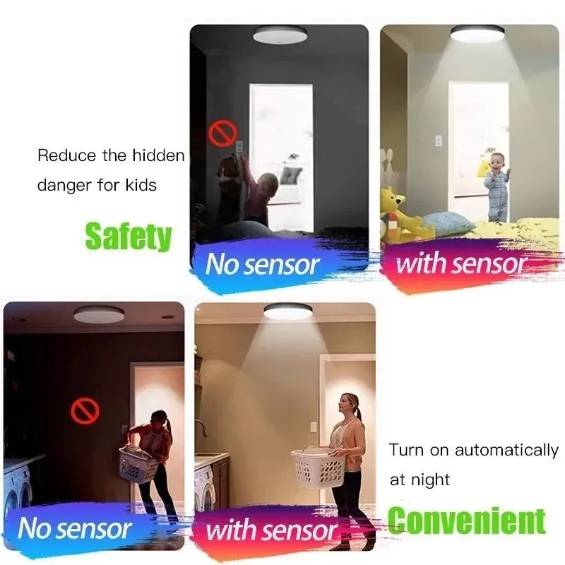LED Ceiling Light with Motion Sensor 12W–40W Entrance Corridor Lamp