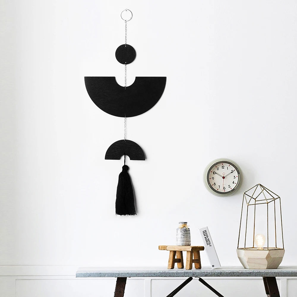 Boho Wooden Dream Catcher Wall Art Macrame Tassel Home Decor