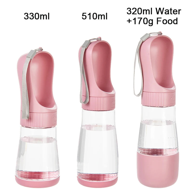 2 in 1 Dog Water Bottle with Food Container Portable Pet Drinking Bottle