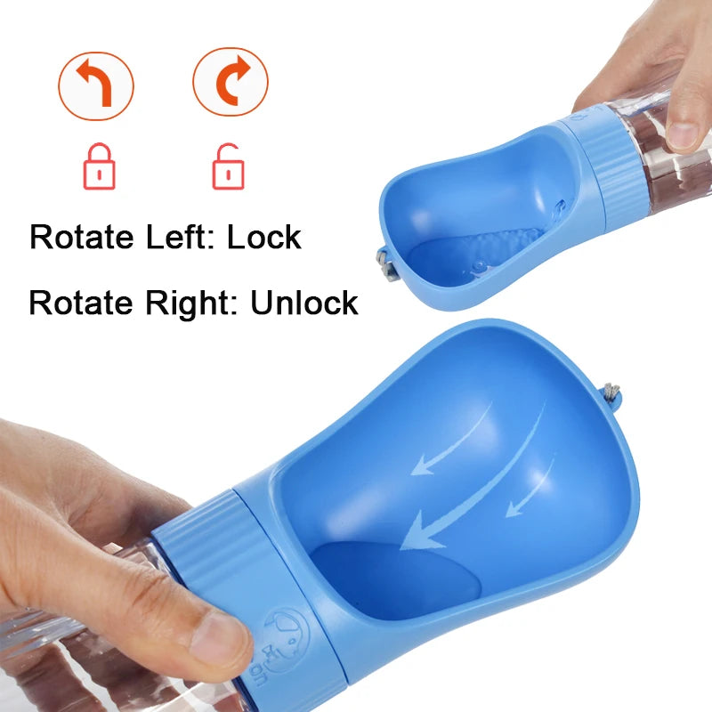 2 in 1 Dog Water Bottle with Food Container Portable Pet Drinking Bottle