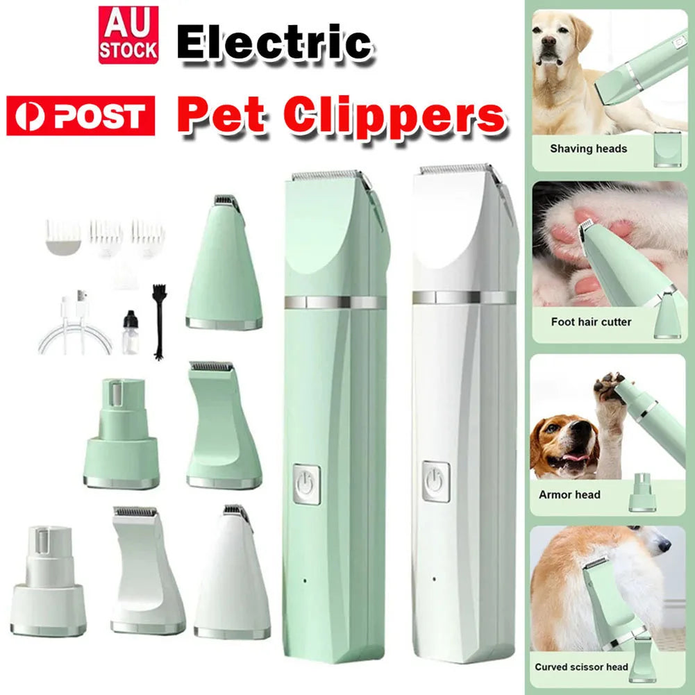 4 in 1 Electric Pet Grooming Kit Dog Cat Hair Clipper Trimmer