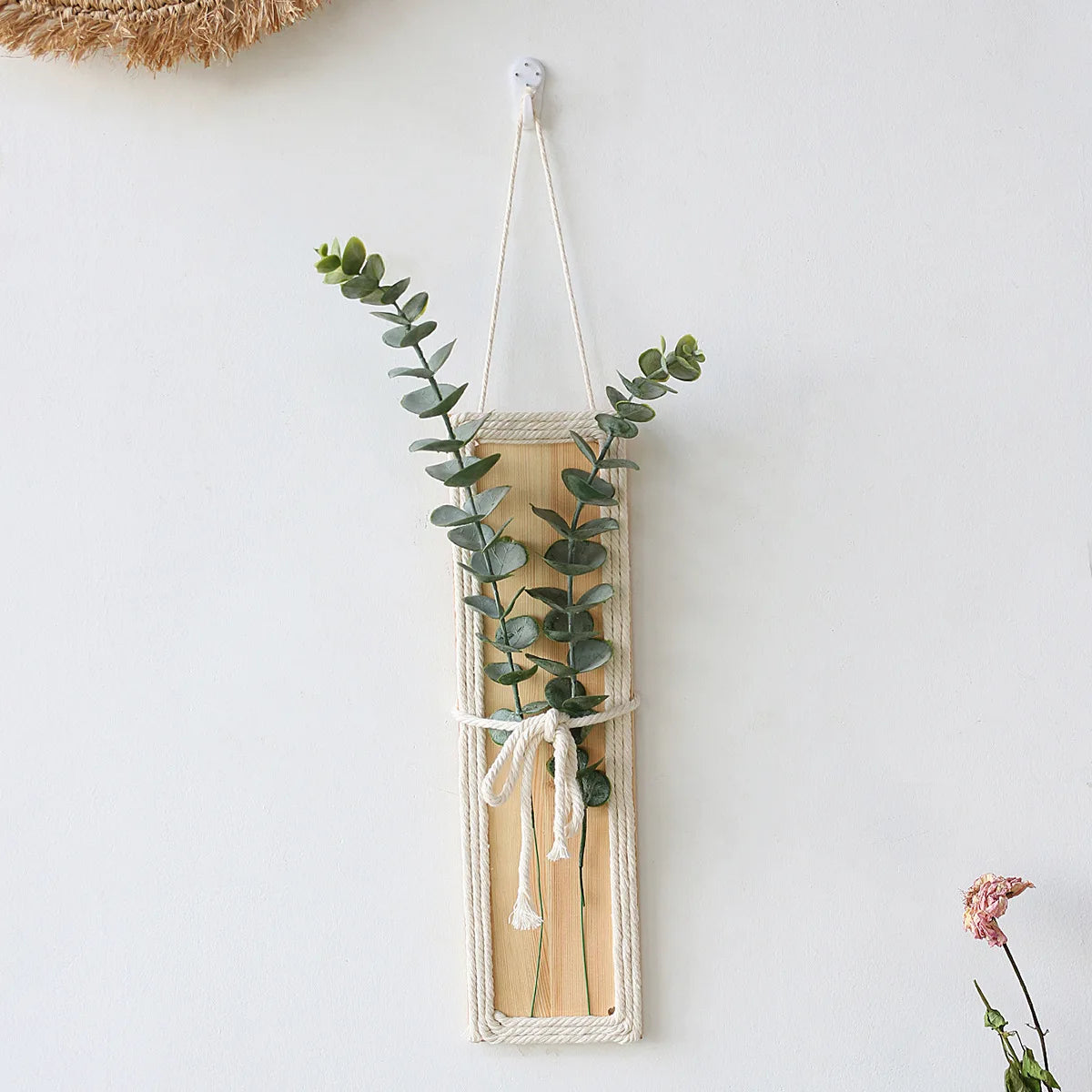 Bohemian Hand Woven Rope Wood Wall Decor for Living Room