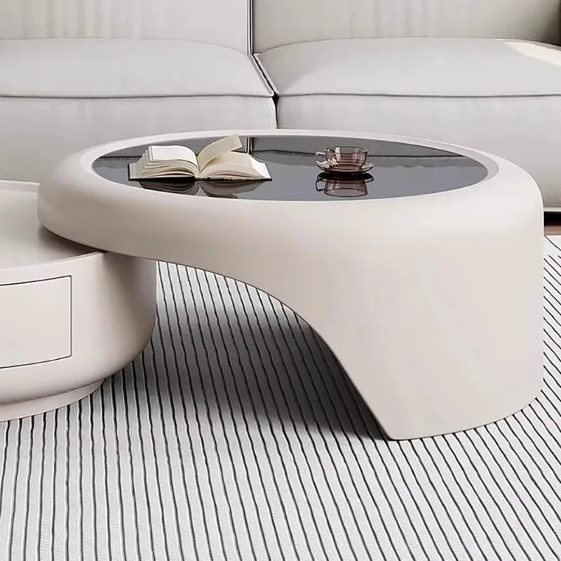 Modern Minimalist 2-in-1 Round Coffee Table