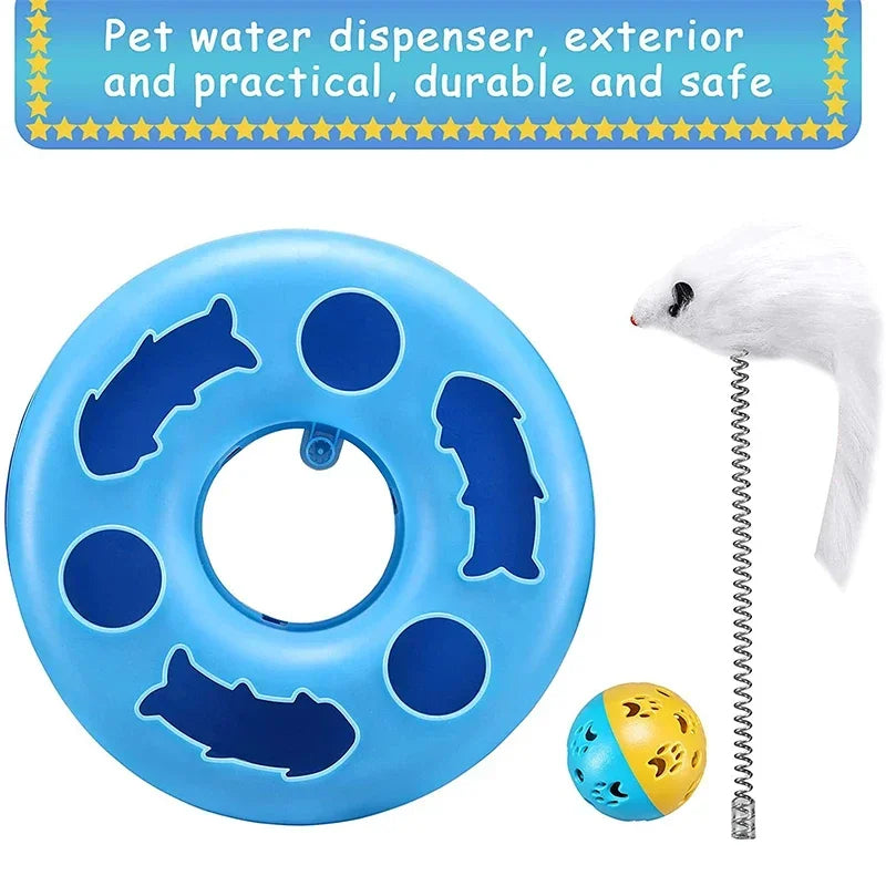 Interactive Cat Roller Track Toy with Catnip Ball and Teaser Mouse